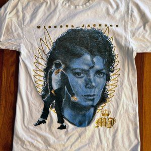 Michael Jackson Memorial Dancing T Shirt Mens XL King Of Pop Gold Glitter